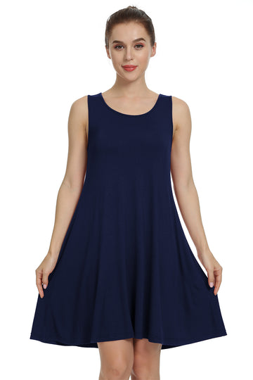 Women's Nightgown Sleeveless Sleepwear Comfy Nightshirt Chemise Sleep Dress